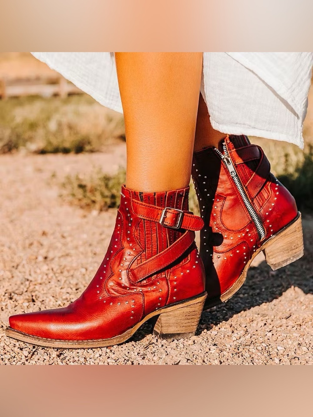 Freebird Red Morgan Ankle Boots Size 8